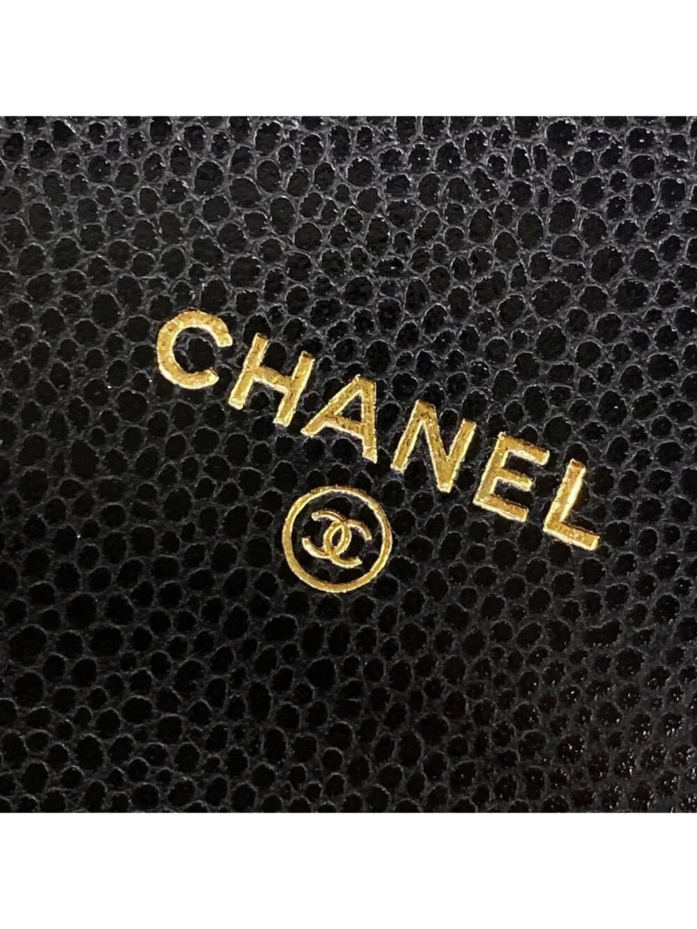 Chanel Shoulder Bag Quilted Black Gold Phone Strap Case Chain